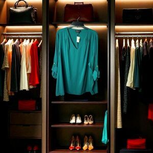 Lane Bryant Teal Business Blouse New With Tags Plus Size 26